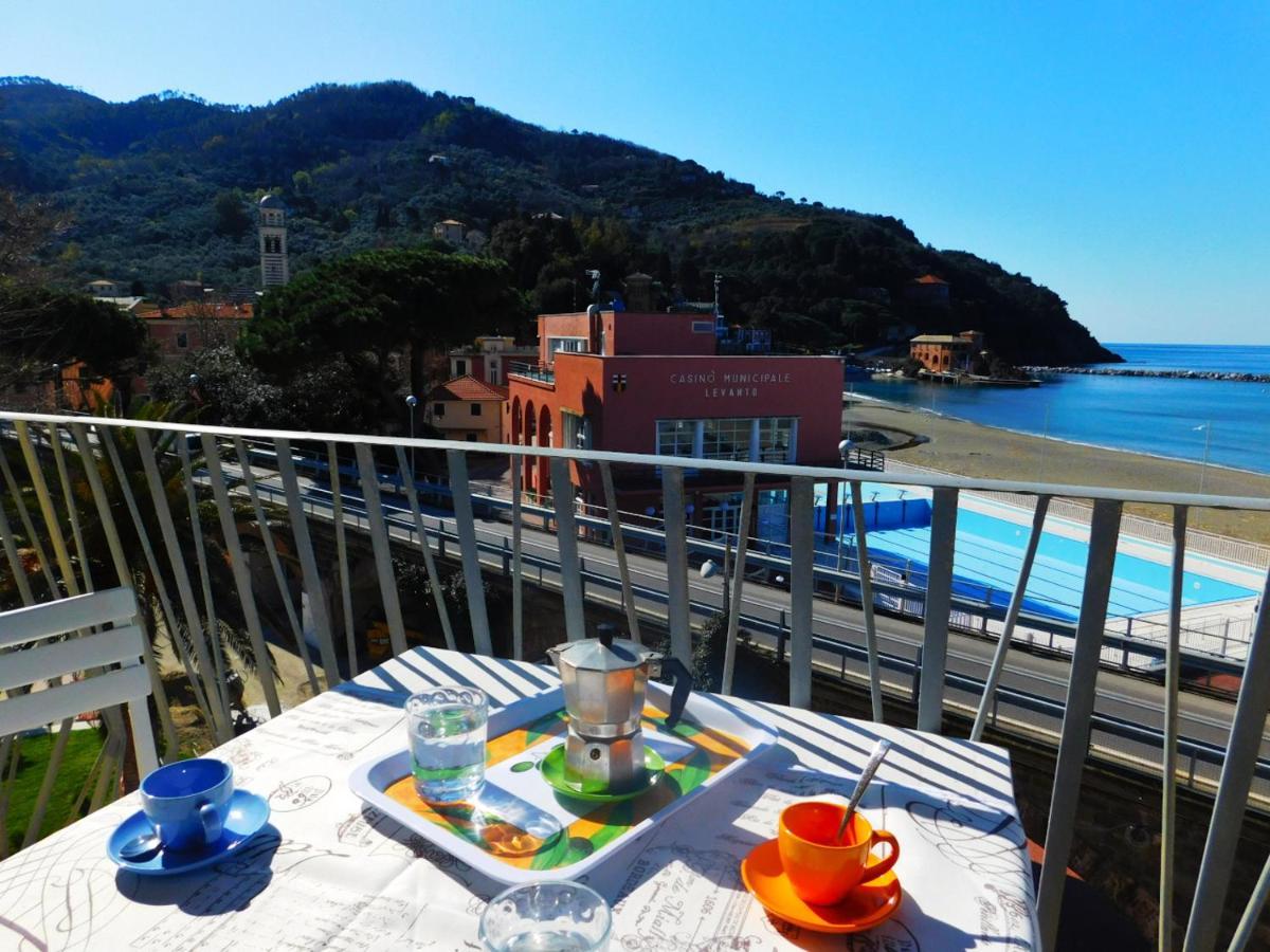 Trilocale Con Meravigliosa Vista Mare, Levanto Bagian luar foto
