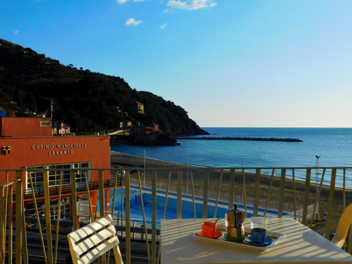 Trilocale Con Meravigliosa Vista Mare, Levanto Bagian luar foto